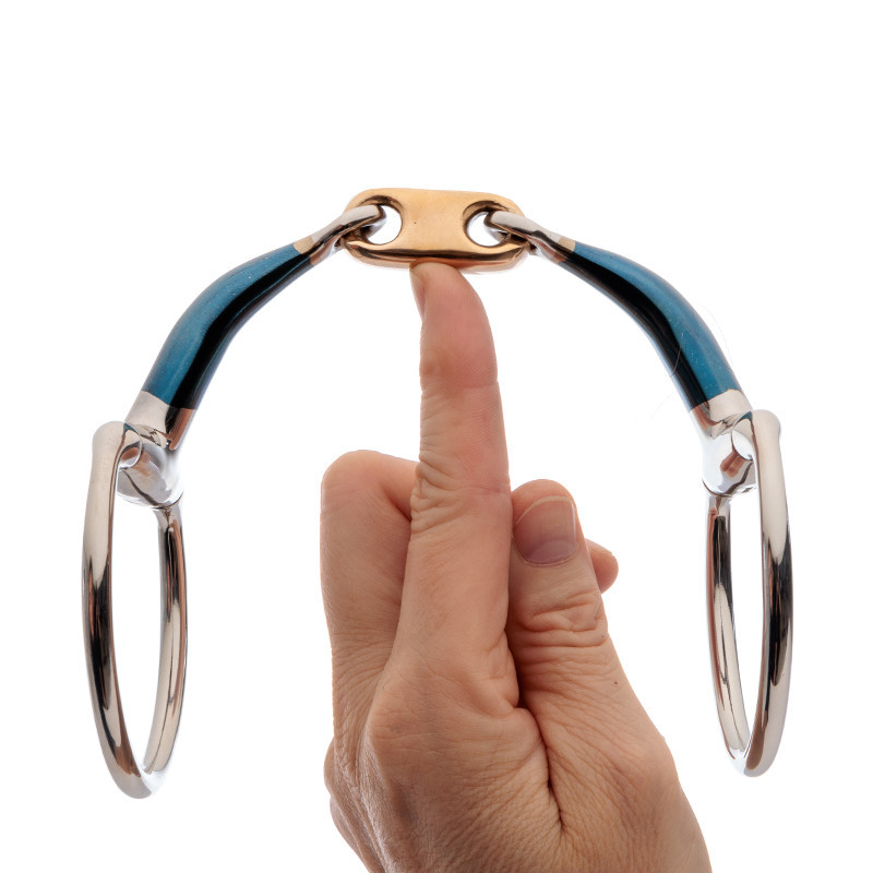 Wędzidło podwójnie łamane oliwka Ergonomic 14mm