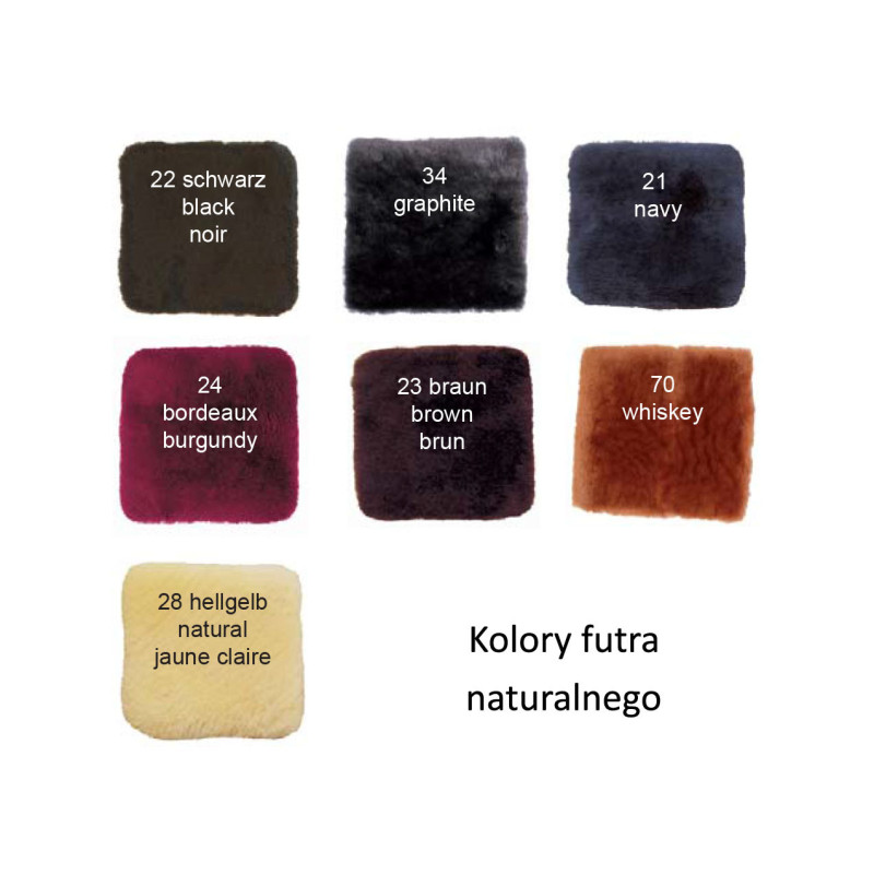 Dostępne w konfiguratorze kolory futra naturalnego