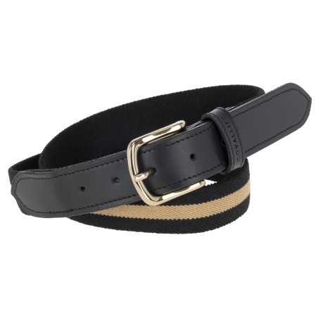 Pasek jeździecki W26 czarny/beige
