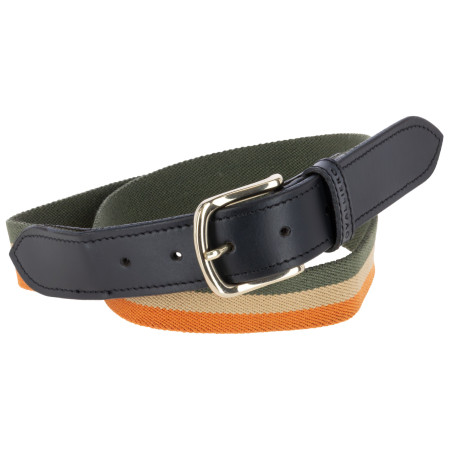 Pasek jeździecki W26 forest green/beige/orange