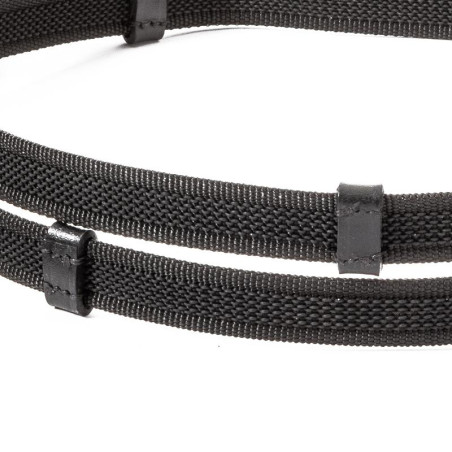 Wodze parciane gumowane ze stoperami 20mm czarne
