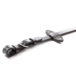 Wodze parciane gumowane ze stoperami 20mm czarne