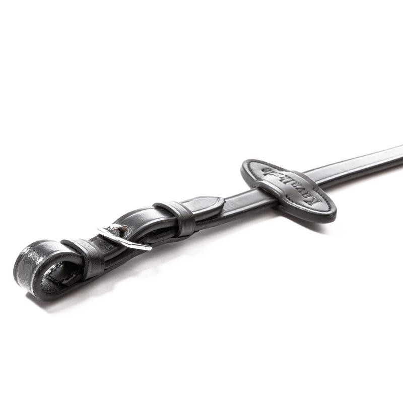 Wodze parciane gumowane ze stoperami 20mm czarne