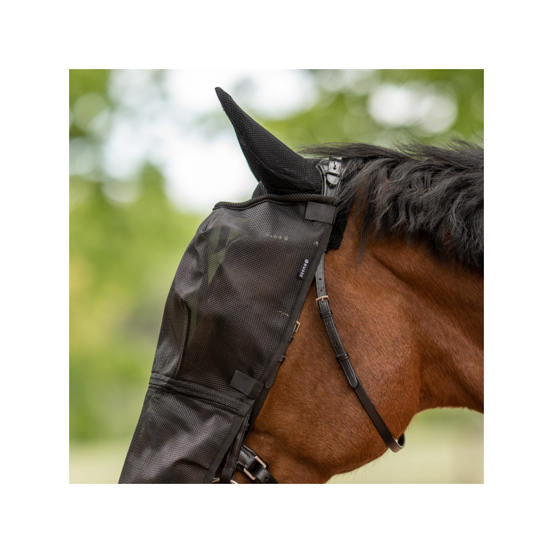 Maska przeciw owadom na trening  Riding Plus czarna