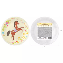 Talerzyki papierowe Koniki 18cm 6szt. zestaw