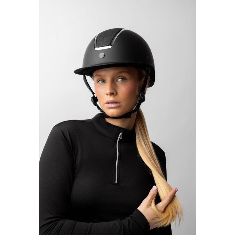 Kask jeździecki regulowany Monarch II Metallic Gliter czarny