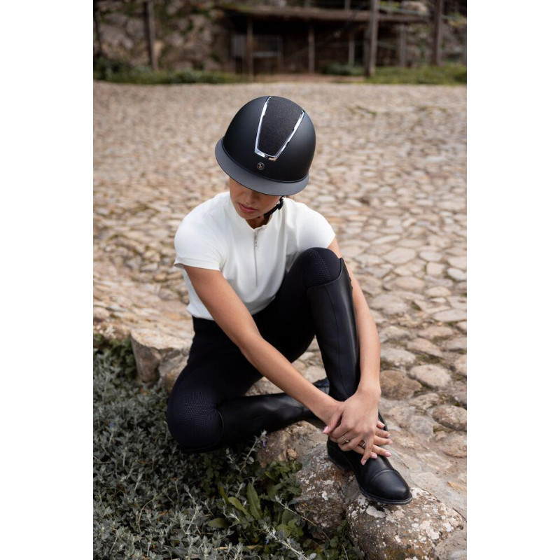 Kask jeździecki regulowany Monarch II Metallic Gliter czarny