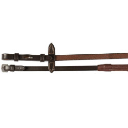 Wodze gumowe Soft Grip ze stoperami 15mm brązowe