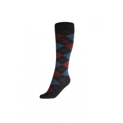 Skarpety jeździeckie Alana Checked S22 dark navy/burgundy red/mahogany